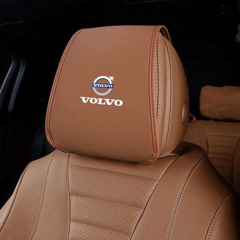 Federa Cuscino Auto in Pelle Accessori Auto Copricuscino Poggiatesta Per Volvo V60 V40 XC90 S60 C30 XC60 V50 Rdesign Tappetino Decorativo Anti Sporco