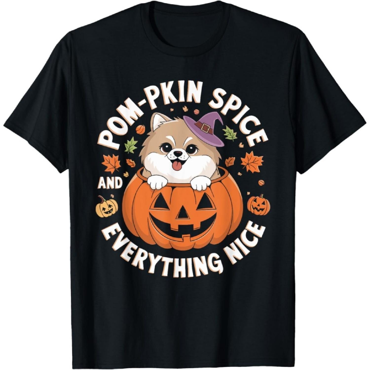 Pom pkin Spice and Everything Nice Pomeranian Halloween T-Shirt S чёрный