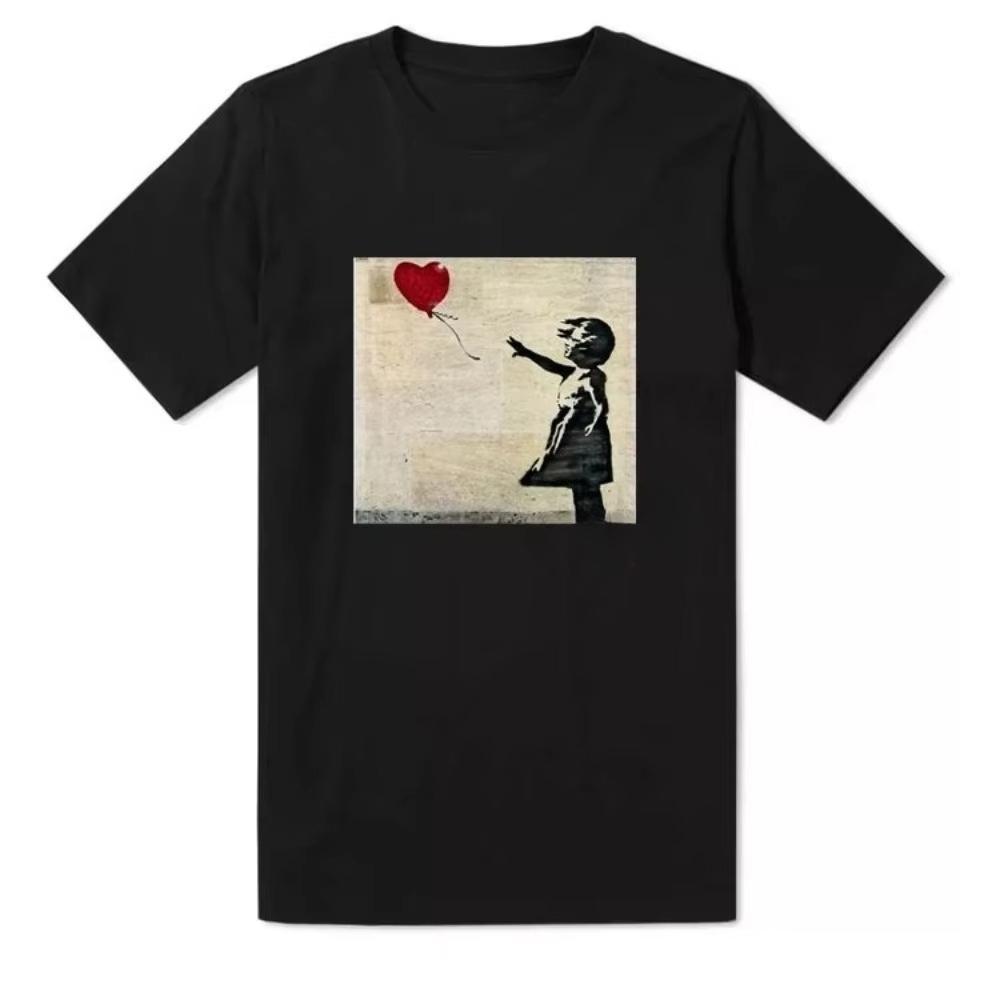 Móda Banksy Dívka Vyfukující Mozky Červení Motýli Street Art Pánské Dámské Tričko Top Cool Ležérní Pride Tričko Streetwear Pánské Tričko