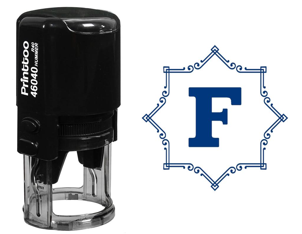 Printtoo Octagon Celtic Swirl Frame Alphabet F Monogram R-40 Self Inking Rubber Stamp Office