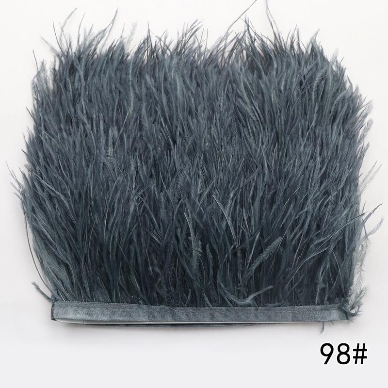 2M Ostrich Feather Cloth Edge 8-10 Cm Cuffs Clothing Skirt Decorative Accessories Color Ostrich Feather Cloth With Feathers