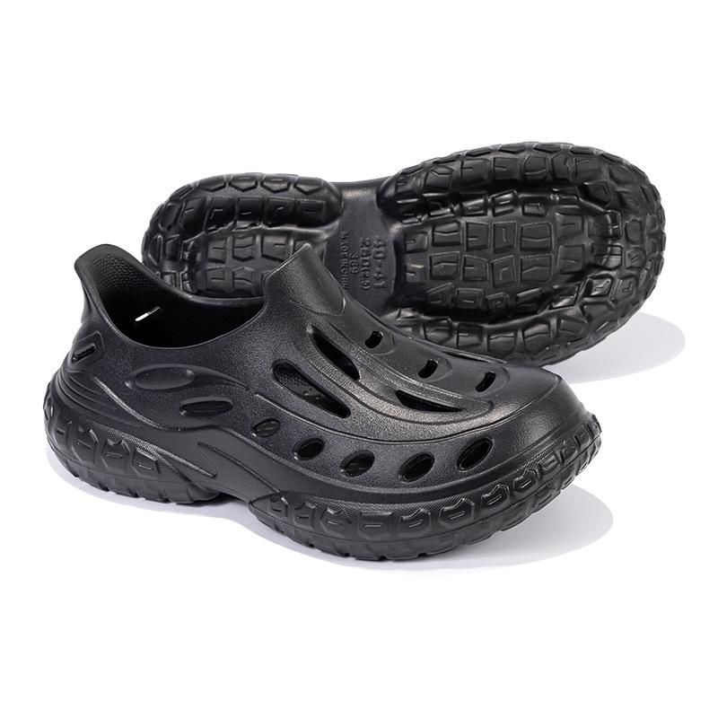 

Hole shoes men s summer non-slip outside driving beach shoes men s driving shit soft-soled cool slippers 40 чёрный