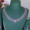 Neuer Eingang Zirkonia Halskette und Ohrringe Brautschmuck-Set für Damen Abschlussball Hochzeit Party Zubehör