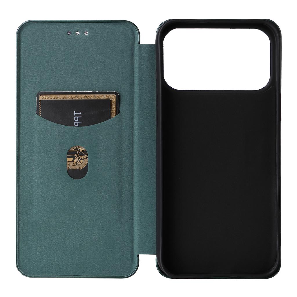 For iPhone 17 Pro Case Carbon Fiber Texture Drop-Proof PU Leather Phone Cover