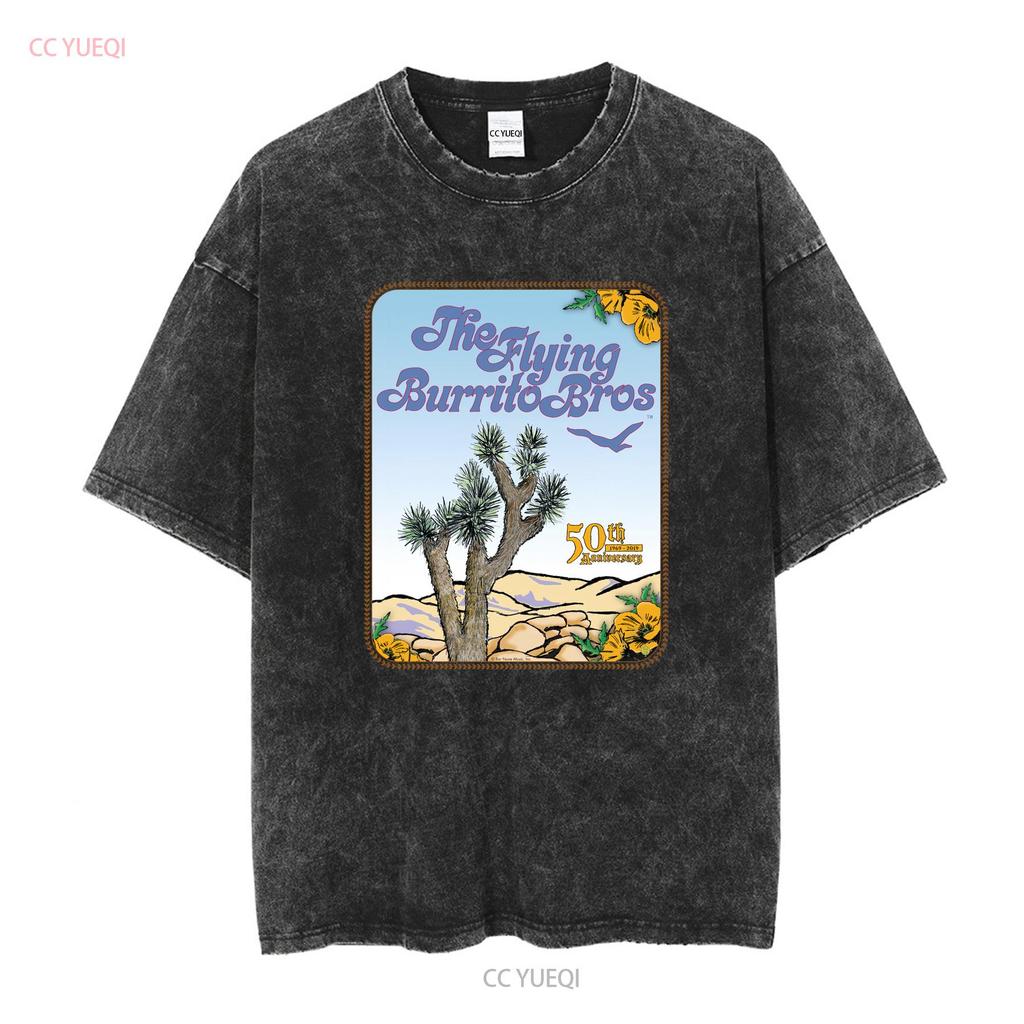 The Flying Burrito Brothers Band Poster T Shirt Cotton For  vintage Washed Stylish Soft Comfortable Casual Slightly fashion