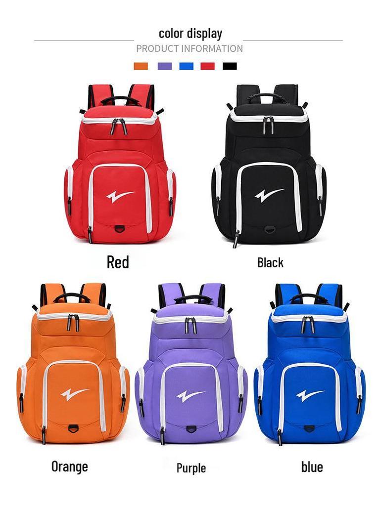 Large Capacity Unisex Sports Backpack - Lightweight, Multi-pocket Shoulder Bag for Basketball and Fitness Travel