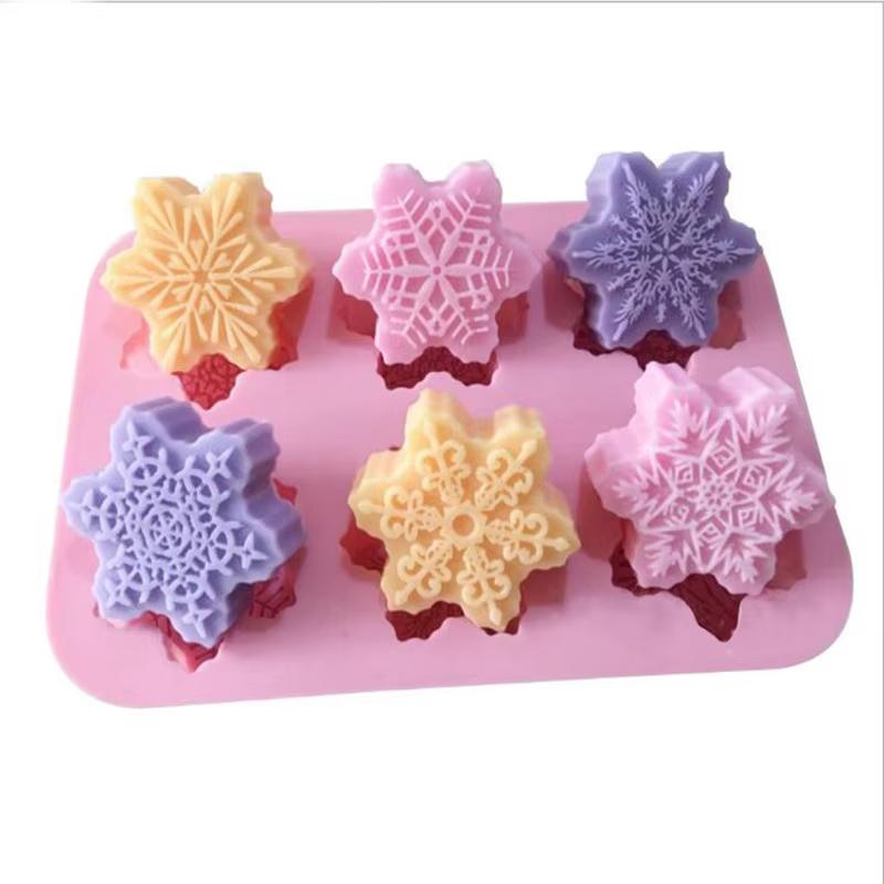6 Holes Handmade Soap Silicone Mold Various Aromatherapy Candle Molds DIY Handmade Baking Cake Chocolate Ice Mold