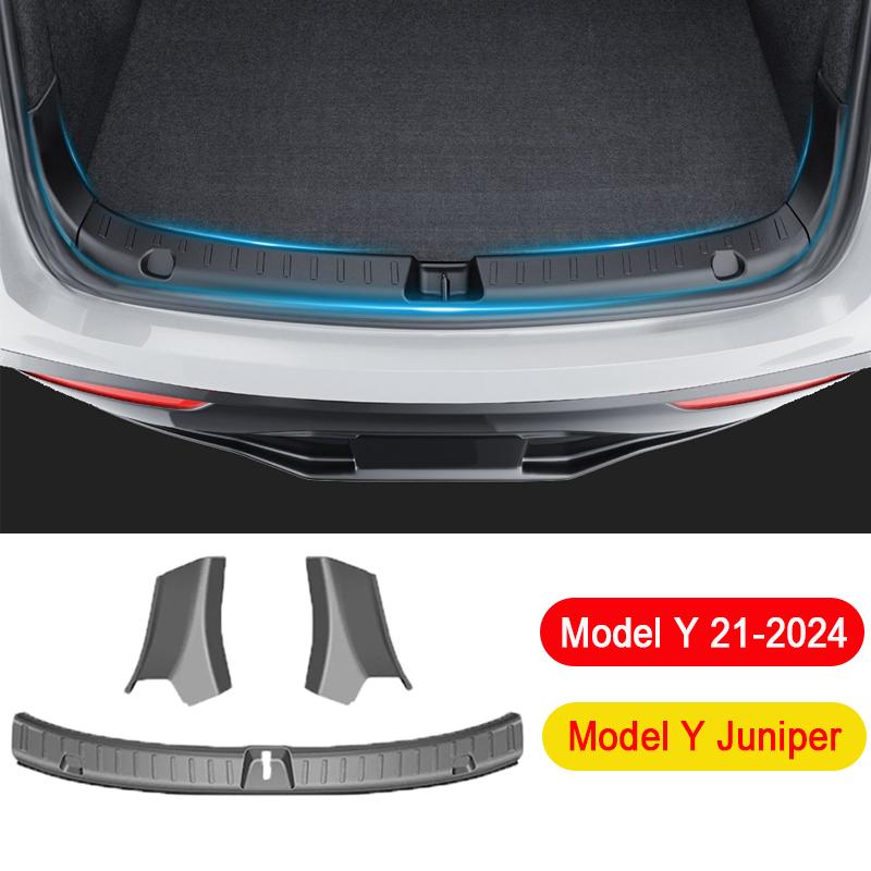 Rear Trunk Sill Cover For Tesla Model Y Juniper Launch 2025 2024 Trunk Sill Protector Mats TPE Loading Guard Side Insert Trims