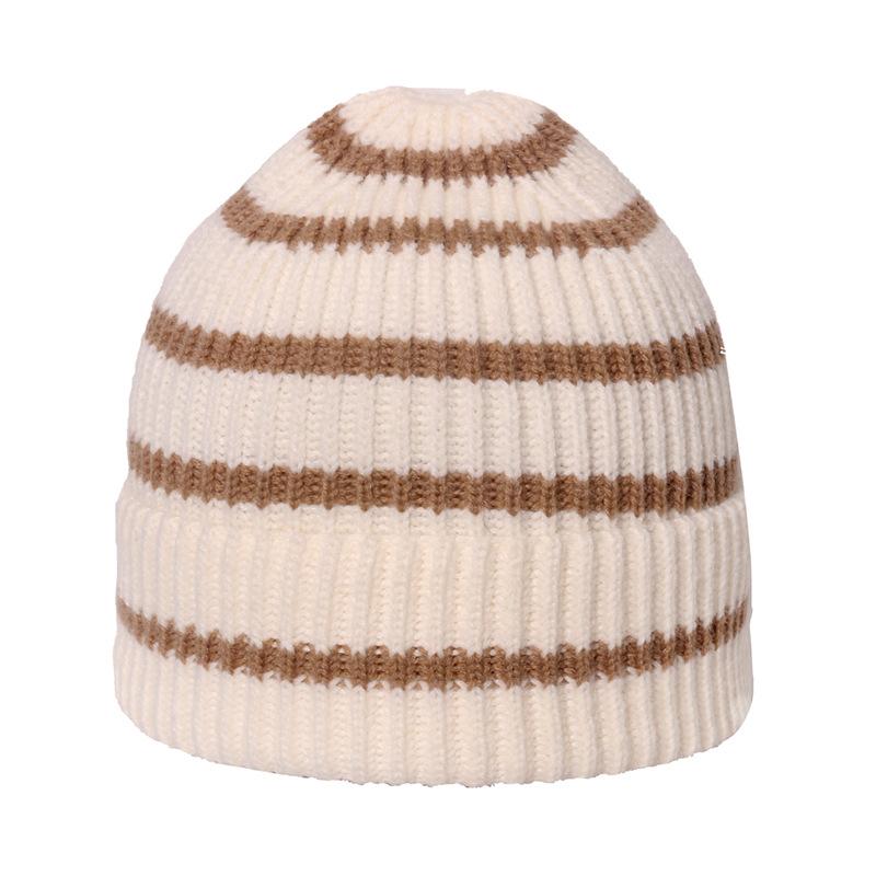 Autumn and Winter Parent-child New Wool Hat Men's and Women's Simple College Style Striped Knitted Hat Couple