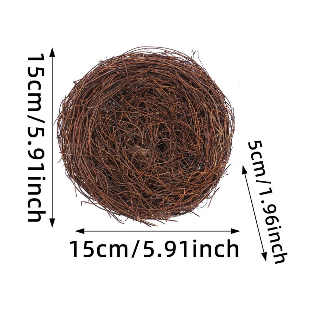 10-15cm Nature Rattan Bird Nest Easter Egg Decoration Prop Artificial Nest for Easter Party Home Garden Decoration DIY Craft