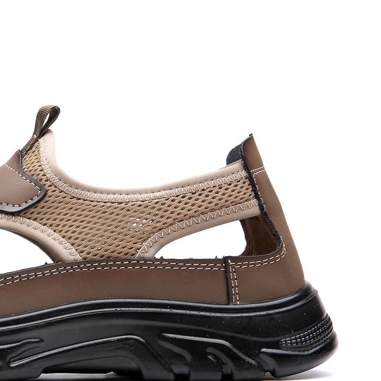 Letní prodyšné pánské baotou sandály duté síťované dírkované boty venkovní protiskluzové lehké sportovní volnočasové plážové boty