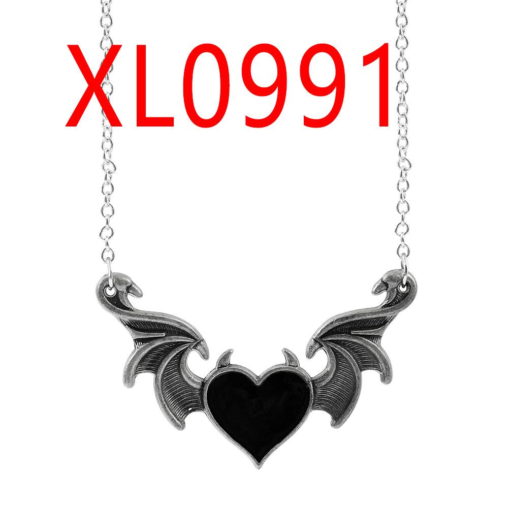 Saturn Wings Heart Devil Owl Pendant Necklace - Unique Retro Jewelry