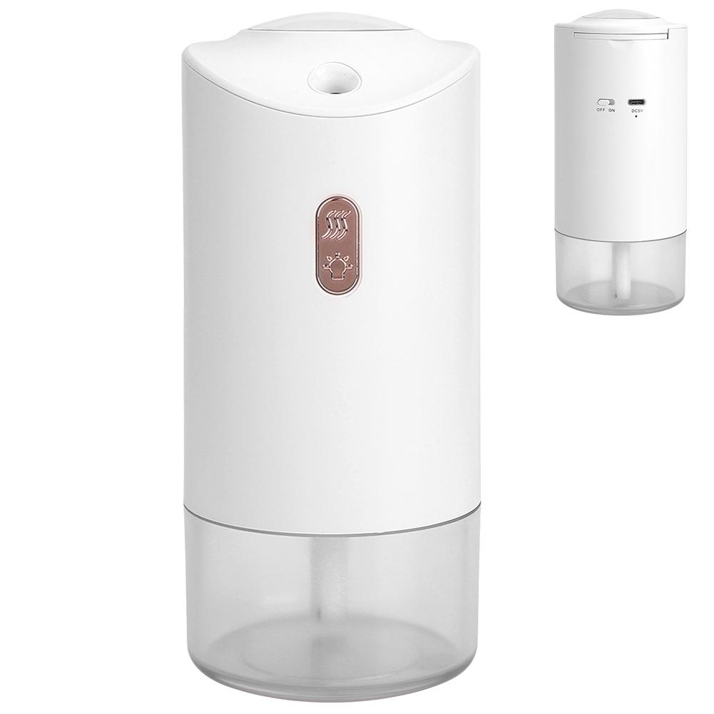 300ml Mini USB Rechargeable Air Humidifier with Projection Ambient Light for Home Office Car UseWhite