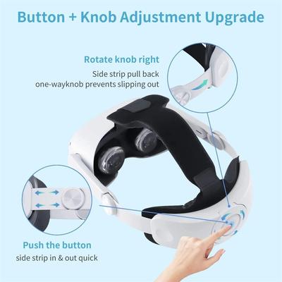 Ulepszony pasek na głowę do Oculus/MetaQuest 2, regulowany pasek zamienny Elite 3 w 1 z podkładką z gąbki PU, akcesoria Comfort VR