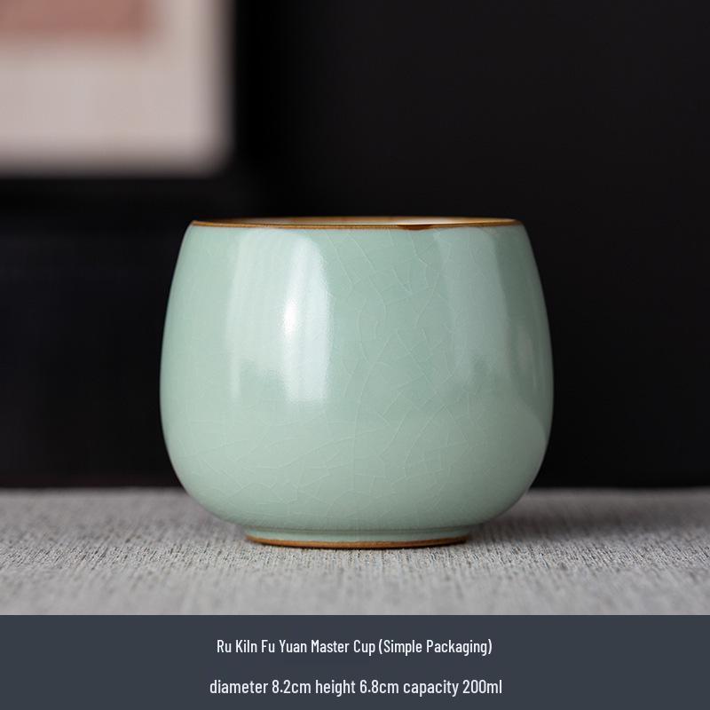 Sky Blue Ru Porcelain Gongfu Tea Master Cup - Personal Tea Tasting Set