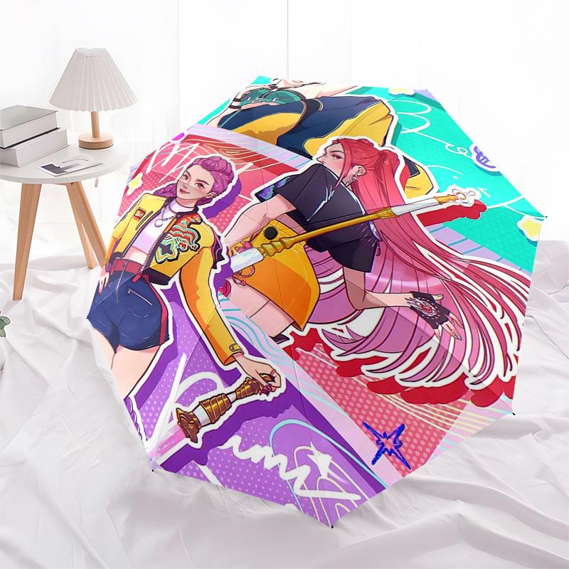 1pc Outdoor Umbrella with Anime Characters - Automatic Opening/Closing, Portable 3-Fold Design, 8-Rib Iron Frame, Perfect Gift for Fans, Traveler