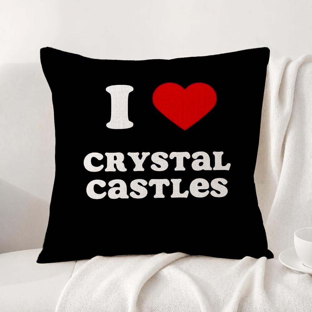 Band Crystal Castles Cushion Cover Natural Linen Pillowcase Set AllinOne Decor Cushion Cover for Sofa Bedroom Chair