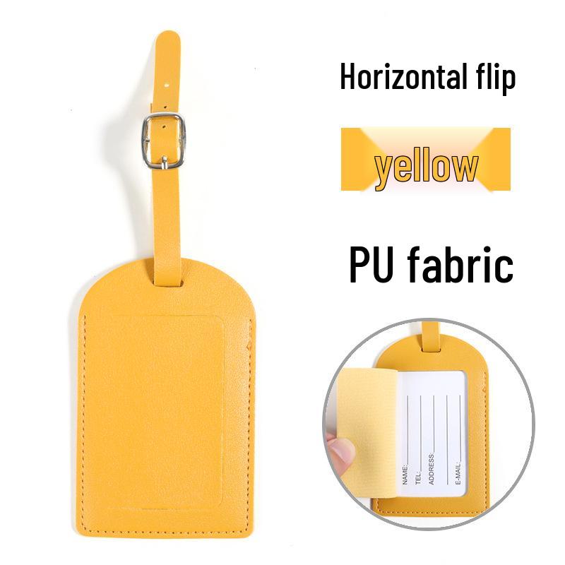Customizable Multi-Color PU Faux Leather Luggage Tag with Lanyard and Card Holder - In Stock