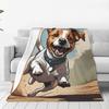 Custom Jack Russell Terrier Funny Love Blanket Warm Fleece Soft Flannel Pet Throw Blankets For Bedroom Couch Travel Autumn