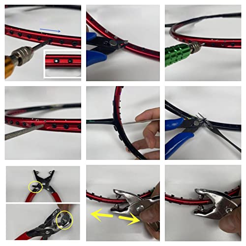 STARTIST Starting String Clamp Tool Kit, Starter Badminton Racket Cold Pliers for Outdoor Sports, Squash Racket Repair Accessories