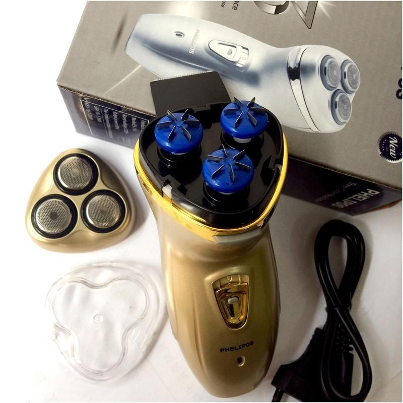 Μαύρη Επαναφορτιζόμενη ηλεκτρική ξυριστική μηχανή ανδρικής ξυριστικής μηχανής τριών κεφαλών