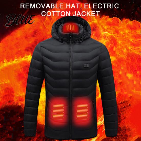Adult Heated Clothing Blocks Hooded USB Power Heating Coat Winter Electric Supply 9 Padded Even