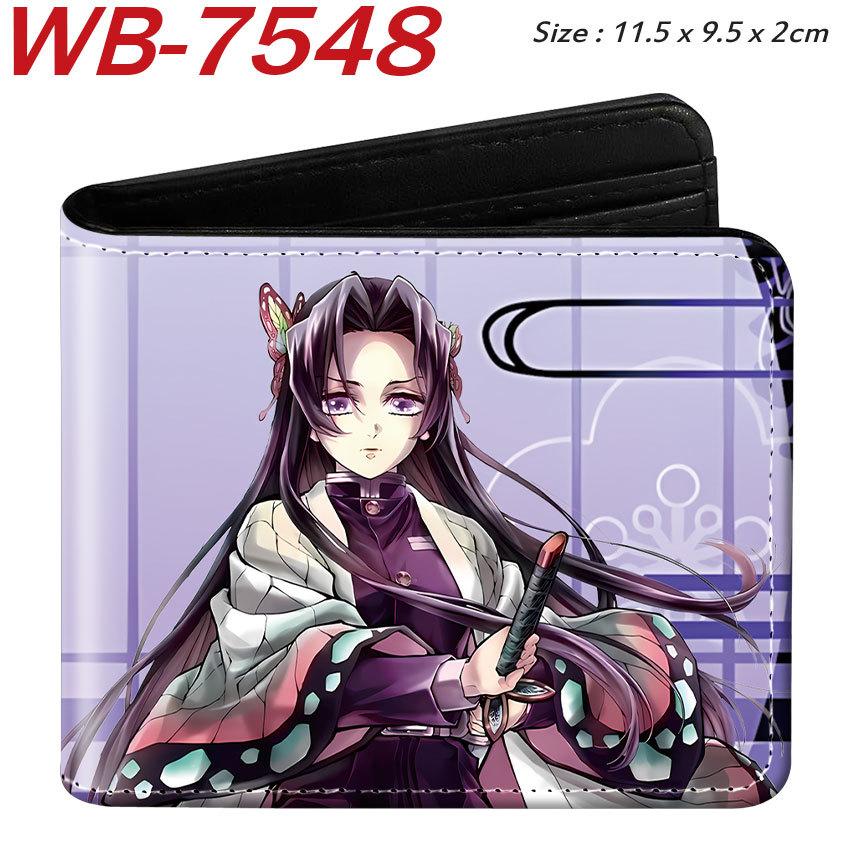 Demon Slayer Anime Gefaltete Leder Geldbörse Kurz Cartoon Kartenhalter für Männer Frauen 1 Stück
