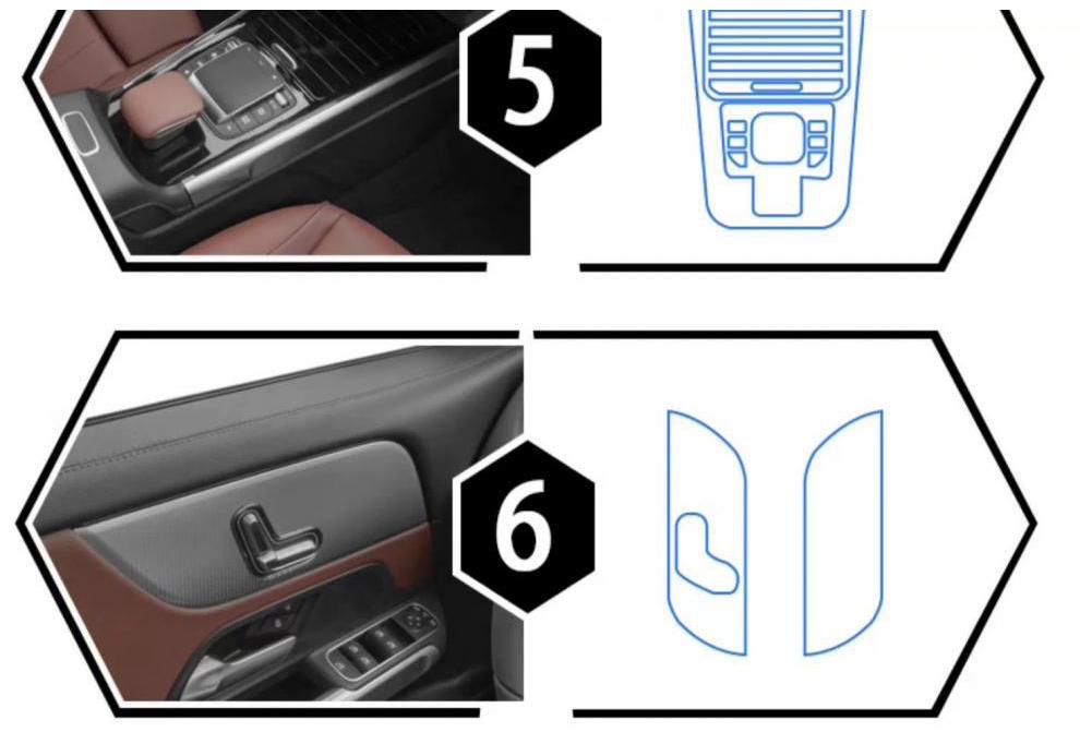 Mercedes-Benz GLA/GLB Mittelkonsole & Navigationsbildschirm Schutzfolie aus TPU für 25 Modelle