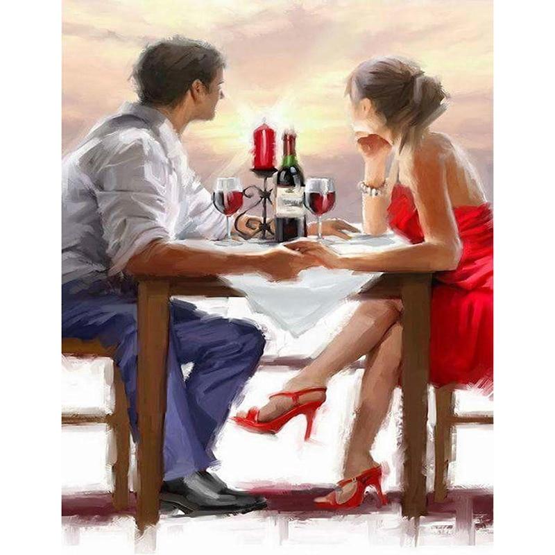 Coppia di innamorati fai da te 5D Diamond Painting Full Round Drill Cartoon Diamond Ricamo Punto Croce Decorazione per la casa Arte murale Mosaico Regalo
