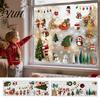 Removable Wall Stickers for Bedroom 2Pcs Christmas Static Window Cling Stickers, PVC Snowman Penguin Scratch Resistant Walls Bell Decals Glass,