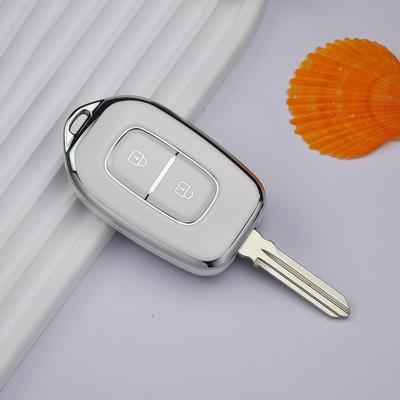 2 pulsanti per Renault Kwid Traffico simbolo per Dacia Sandero Logan Duster 2016 2017 2018 Argento TPU Car Remote Key Fob Cover Case Shell