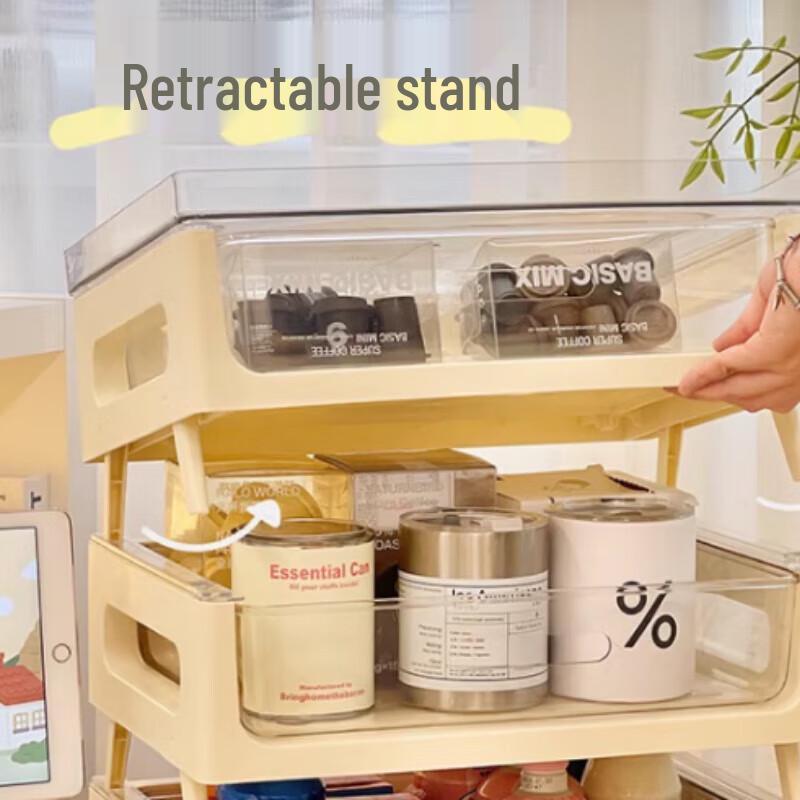 Desktop Stackable Storage Organizer with Transparent Drawers