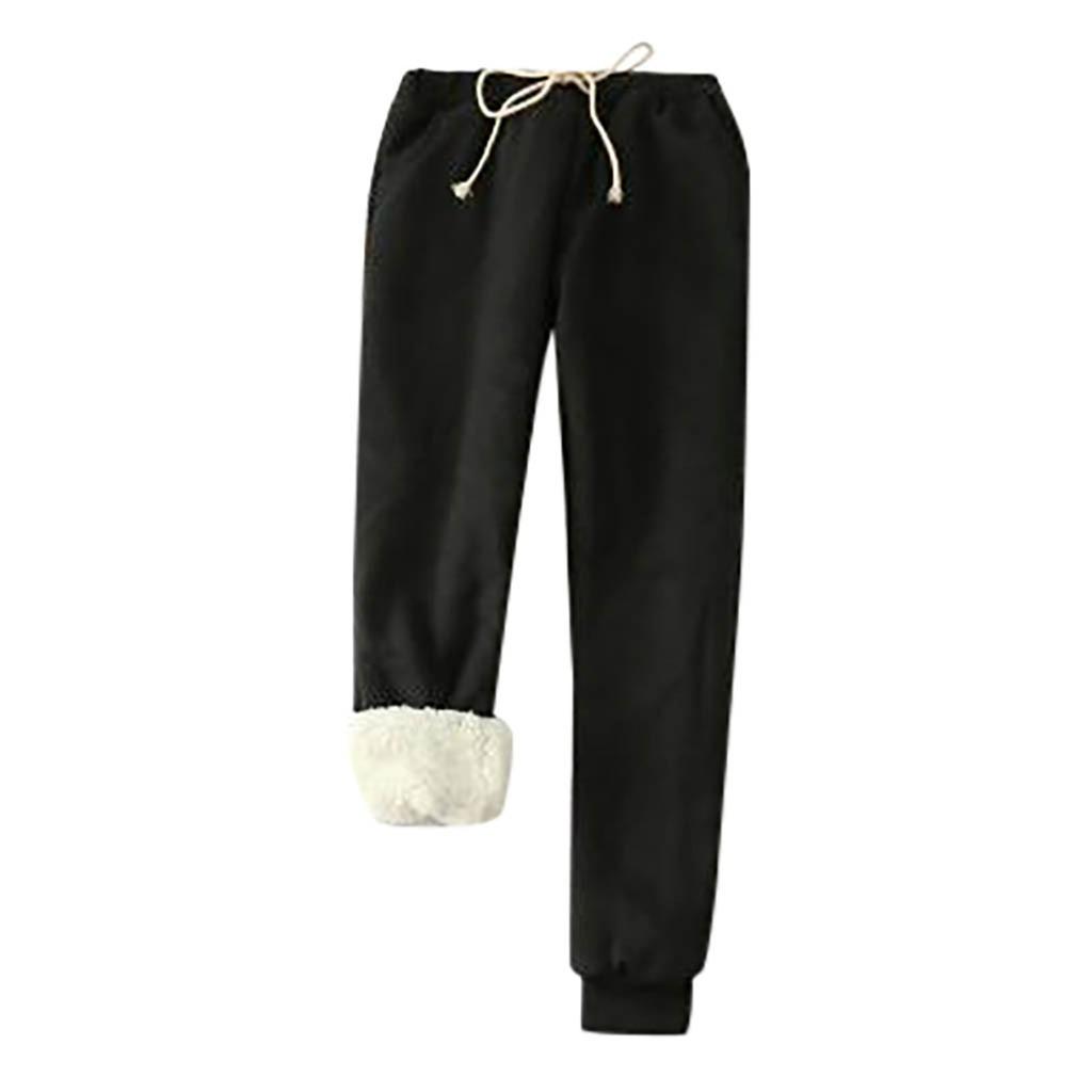 Ladies Color Big Yard Filling Loose Thickening Show Thin Warm Pants Trousers