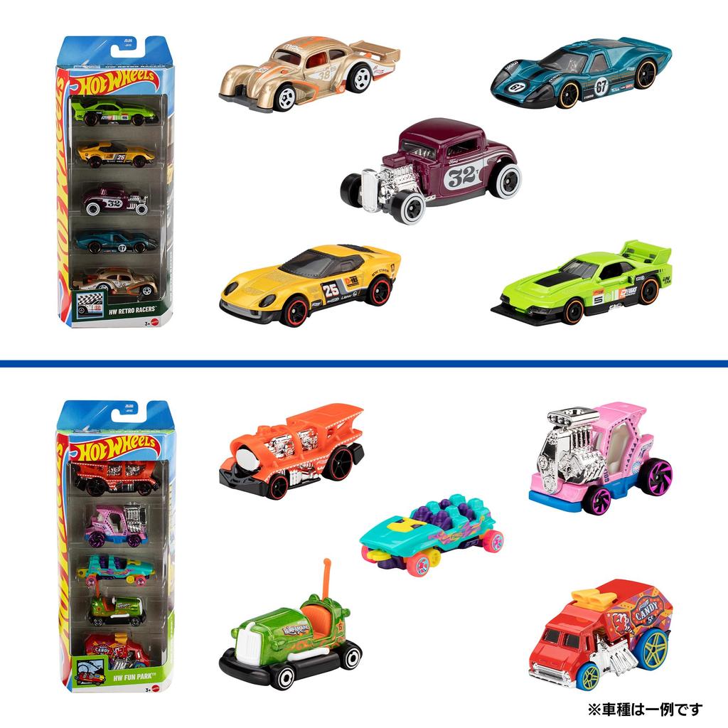 Hot Wheels 5-Car Pack Assortment 12-Item Complete Set Toy Vehicles Miniatures 60 Pieces Box For Ages 3 and Up Multi 01806-98JF