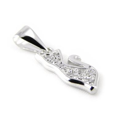 [H0469] - Silver Pendant 'Sublime Cat' White
