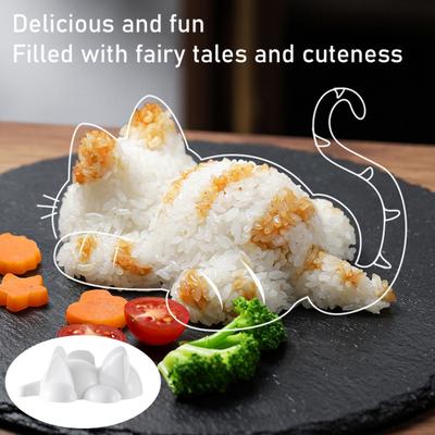 Niedliche Katze Onigiri-Form Anfänger Sushi-Form Lebensmittelechter Kunststoff Sushi-Reis-Form Formwerkzeug für Reiskugeln Musubi-Presse Nigiri Sushi