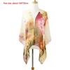 New Lotus Printing Silk Scarf Korean Style Long Scarves Elegant Long Wraps Women