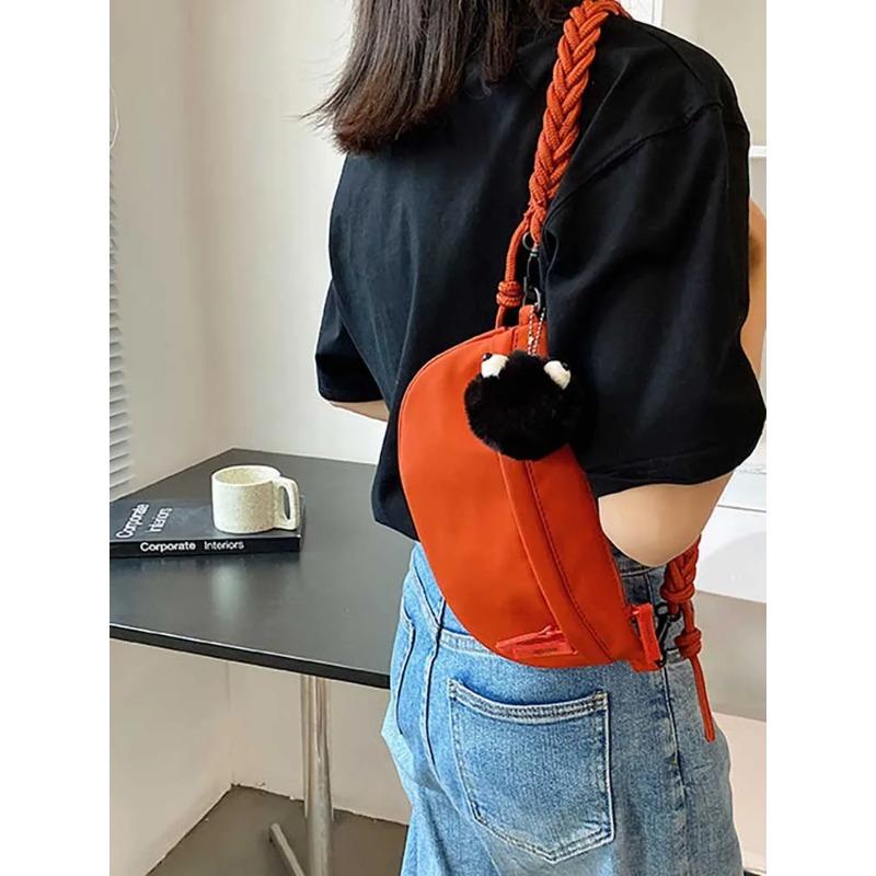 

Сумки через плечо для женщин Повседневная Однотонная Модная Простая Милая Подвеска Женская Дизайнерская Сумка Весна Женская Сумка Кроссбоди красный