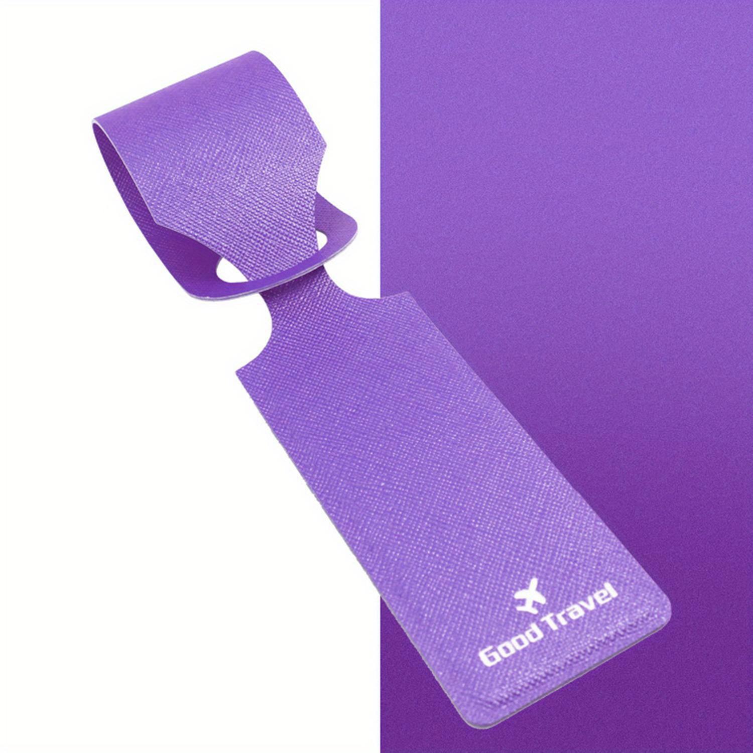 

Бирка для багажа из искусственной кожи, идентификационная этикетка для чемодана, багажная бирка, держатель для адреса, идентификатор, защита от потерь, дорожные аксессуары фиолетовый