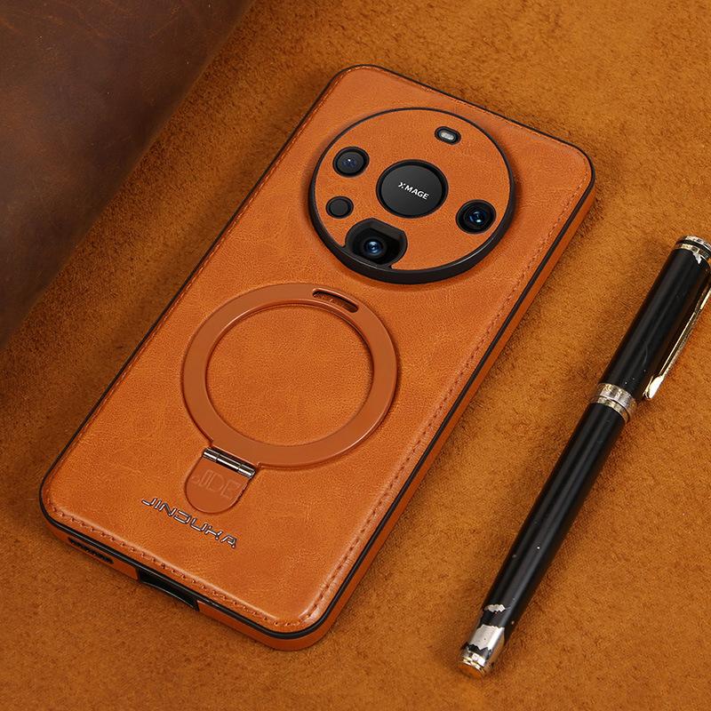 Applicable to Huawei mate11pro business leather pattern mobile phone case lens all-inclusive multi-function magnetic suction bracket anti-drop