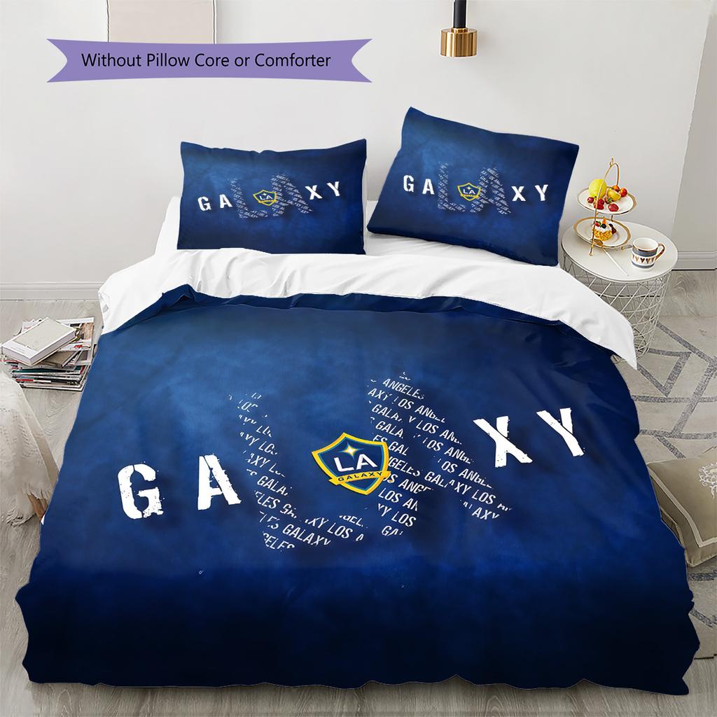 LA Galaxy Pattern Bedding Quilt Set  Home Decoration  Gift (1 * duvet cover + 2 * pillowcase  without core)