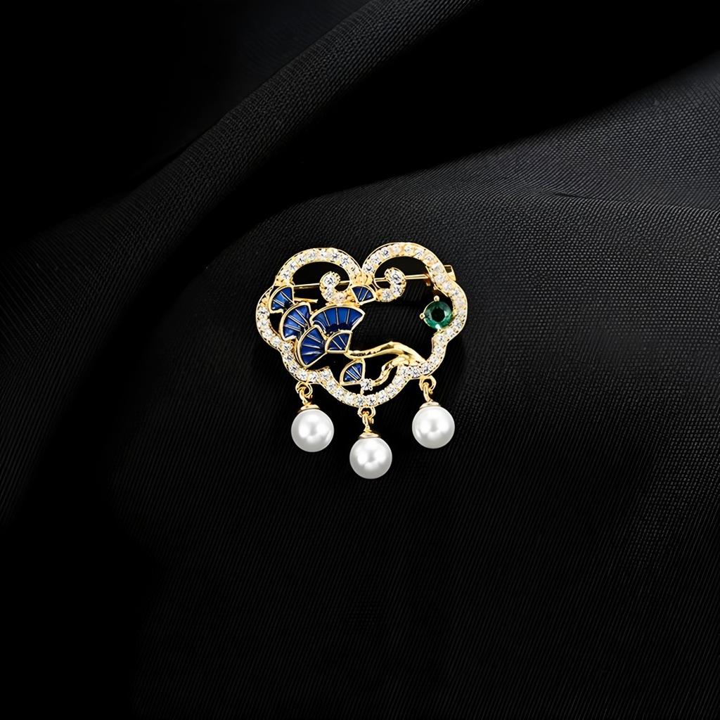 Safe Lock Chest Pin, Ancient Style Cheongsam Collar Pressing Button, Exquisite Anti-Glare Button, Chest Flower Pin