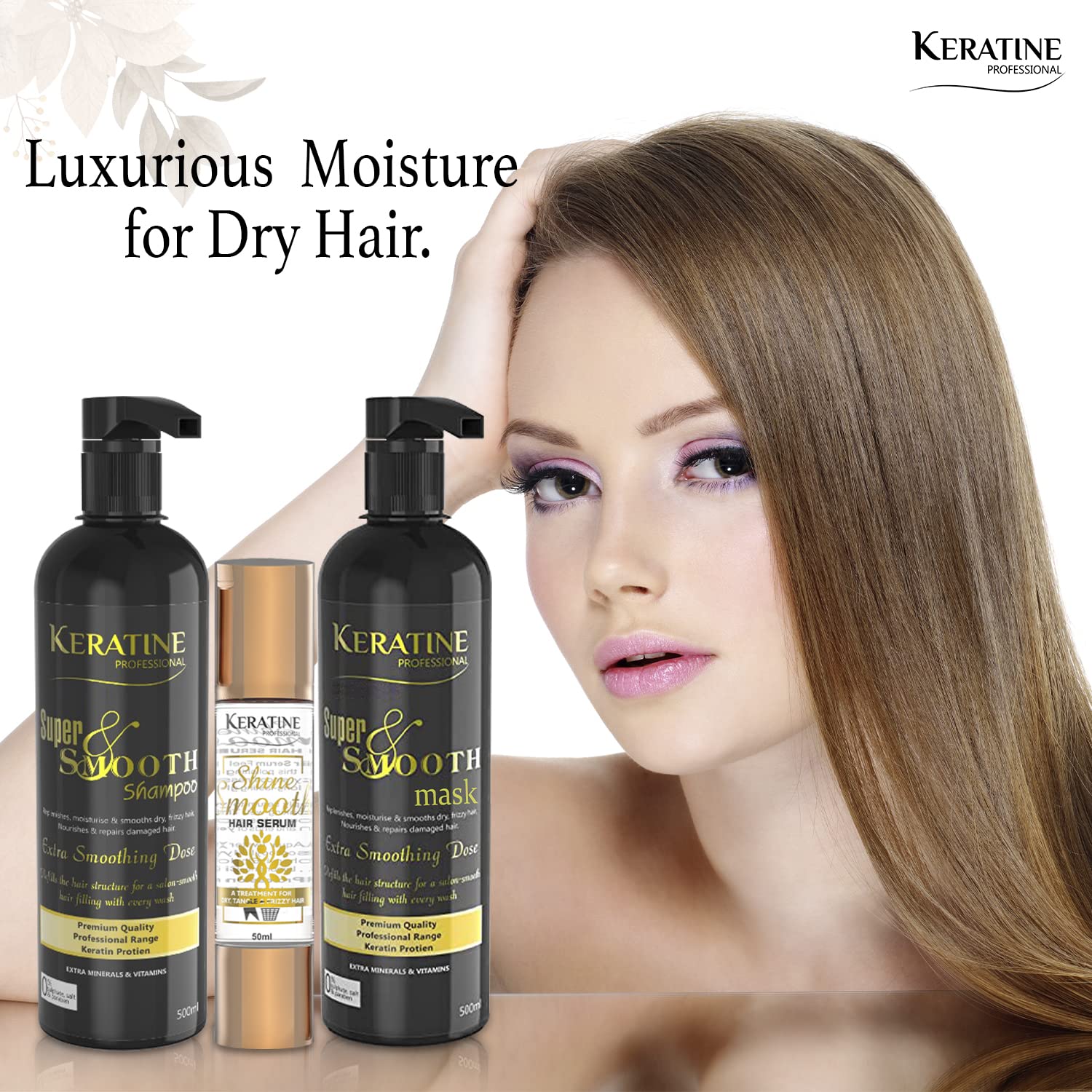 Keratine Professional Super Smooth Shampoo, Mask