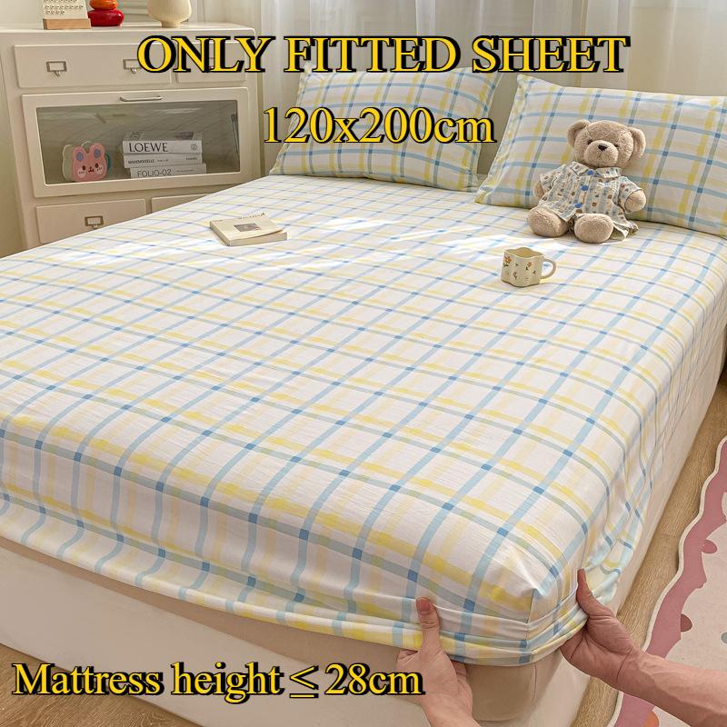 Fitted Sheet Pure Cotton Non-fading Non-balling Single-piece Bed Sheet Non-slip Multi-specification Bedding Bedspread Protector