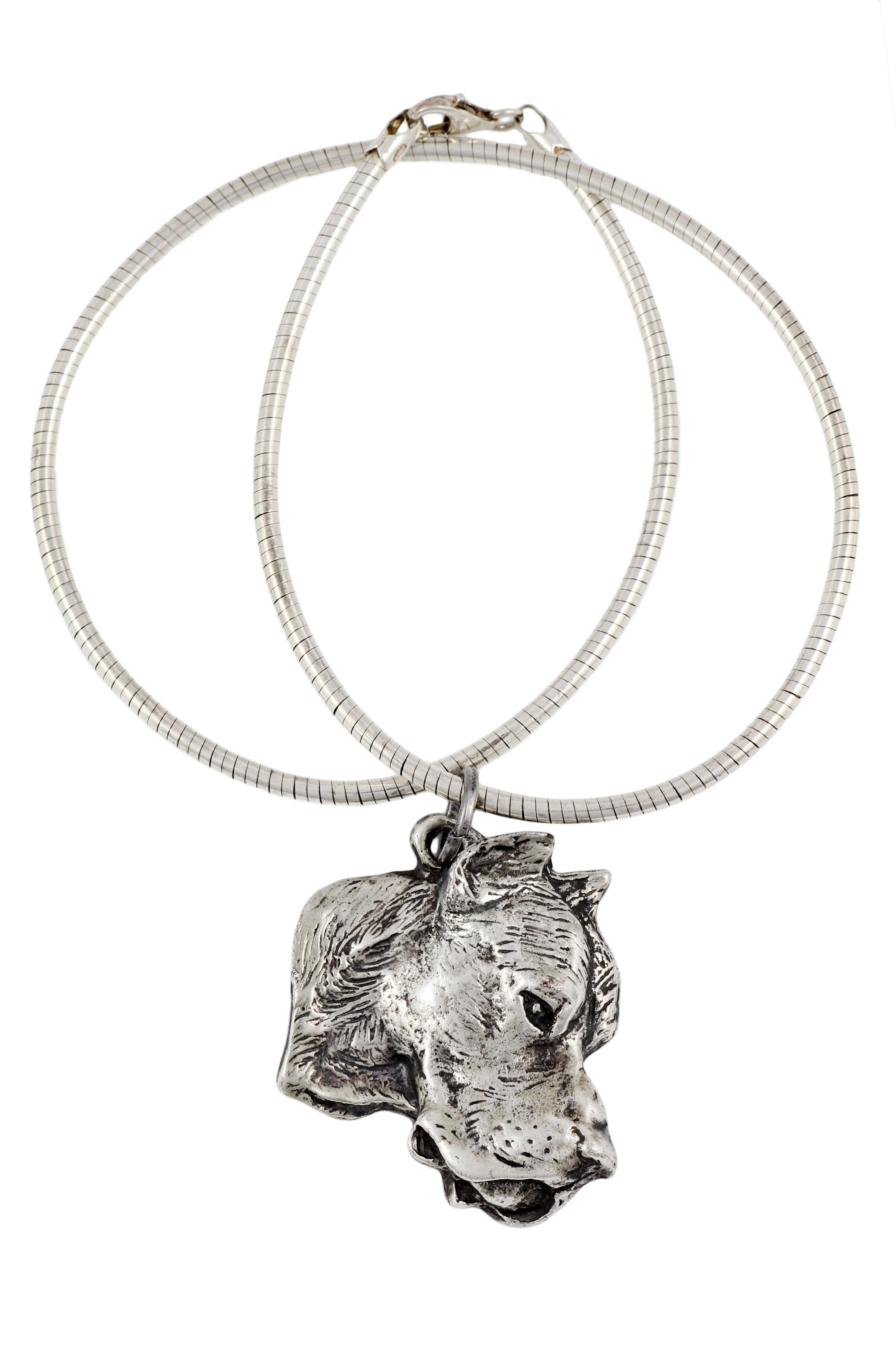 

Dogo Argentino - Dog necklace, unique jewellery for the dog fan, unique adder pendant by Art-Dog brand срібний