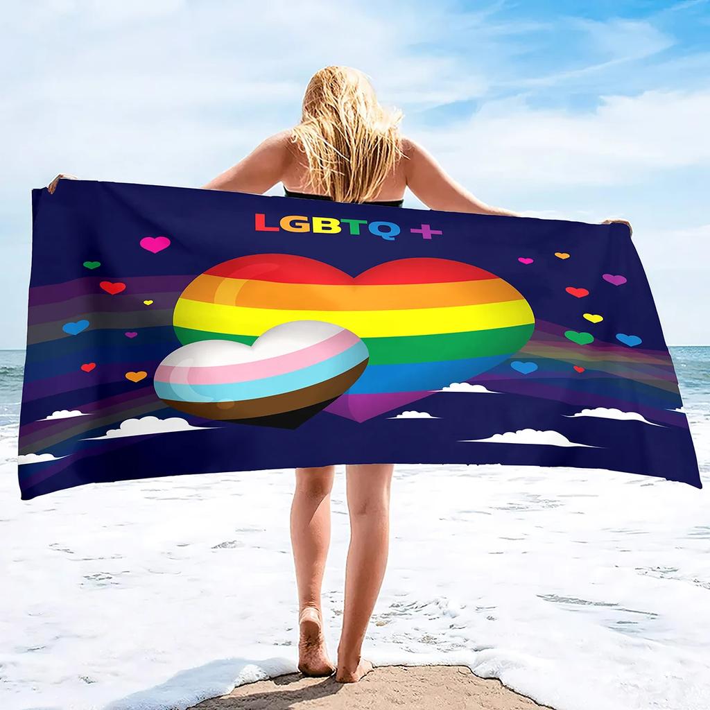 Rainbow Stripes Beach Towel Luxury Quick-dry Microfiber Pride Bath Towel Yoga Mat Sand Free Camping Travel Sport Swimming Towels