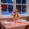 Red Artificial Tulip Flowers Compact For Table Centerpiece for Indoor Decoration Living Room and Dining For Table