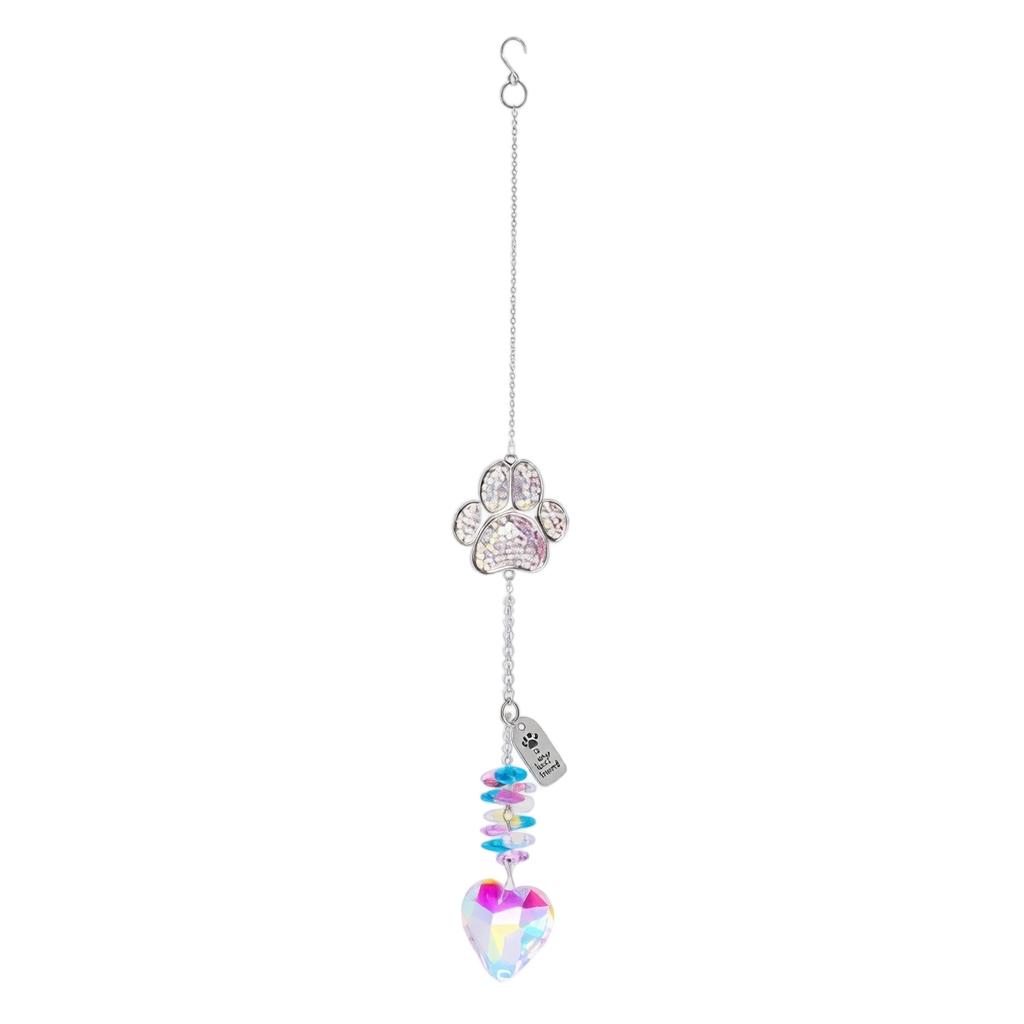 Decorative Paw Shaped Wind Chime Window Hanging Sun Catcher Rainbow Maker for Home Garden Indoor Outdoor Ornament