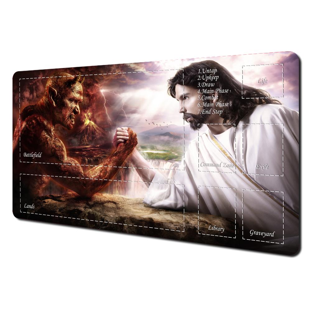 Magic Playmat Card Gaming Mat with Zone Angels and Demons Mtg Playmat Gathering Gaming Mats Commander Battle Playmat Magic Rug