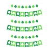 Recyclable Paper Shamrock Banners for Patrick's Day Decorations Quick Installation Clovers Flag Pendant Accessory